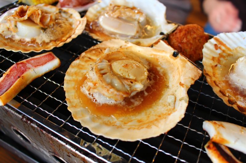 ホタテの磯辺焼きバターあんかけのレシピ